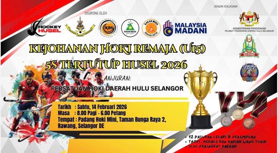 Dokumentasi Kejohanan Hoki Remaja U15 5S Tertutup HUSEL 2026